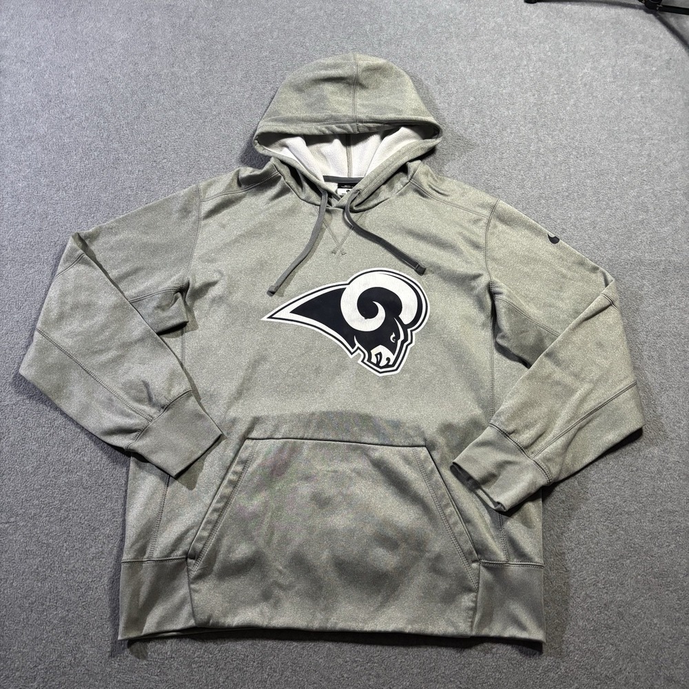 Nike Men's Los Angeles Rams Therma-FIT Hoodie Gray Size Large 818723-063 NFL